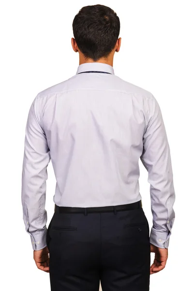 Man model met shirt geïsoleerd op wit — Stockfoto