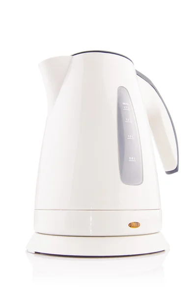 White electric kettle isolated — Stock Photo, Image