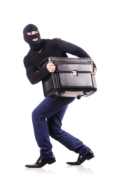 Industrial espionage concept with person in balaclava — Stock Photo, Image