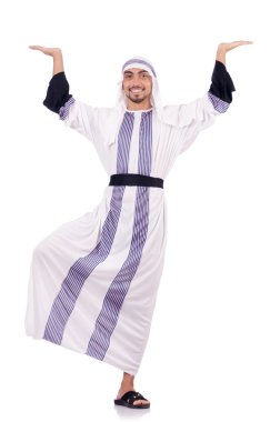 Arap adam beyazlar üzerinde izole.