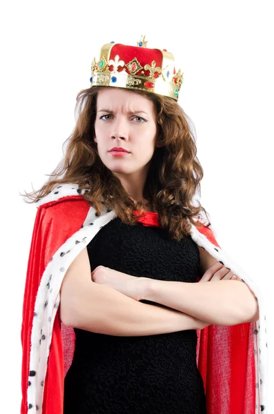 Queen businesswoman isolated on the white — Stock Photo, Image