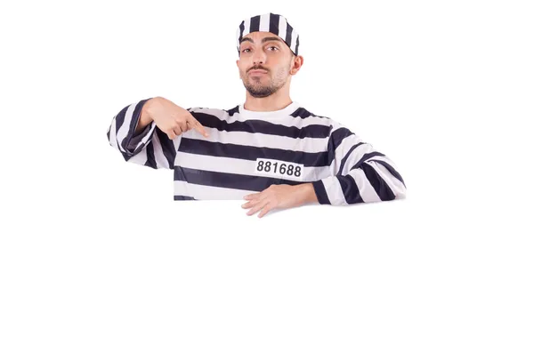 Convict criminal in striped uniform — Stock Photo, Image