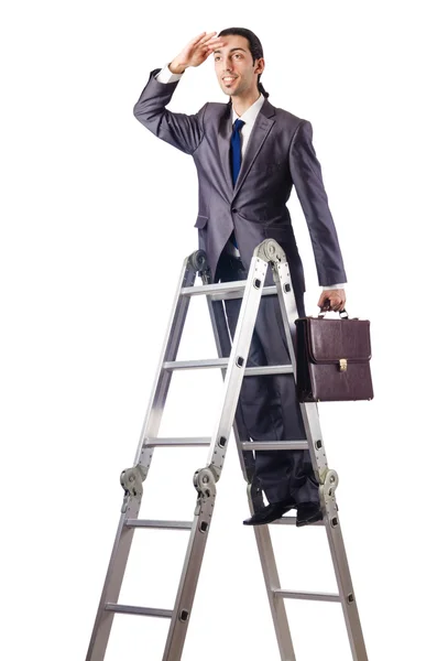 Geschäftsmann klettert Karriereleiter hinauf — Stockfoto
