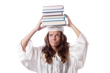 beyaz izole kitap ile mezun