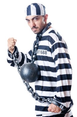 Çizgili üniformalı bir suçlu.