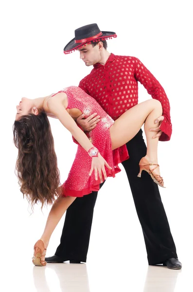 Paar von Tänzern isoliert auf dem weißen — Stockfoto
