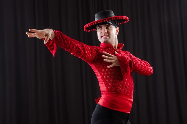 Man in studio dancing spanish dances — Stock Photo, Image