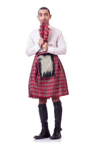 Concetto di tradizione scozzese con persona che indossa kilt — Foto Stock