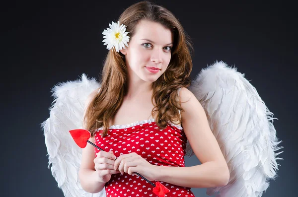 Woman with bow in valentine concept — Stock Photo, Image