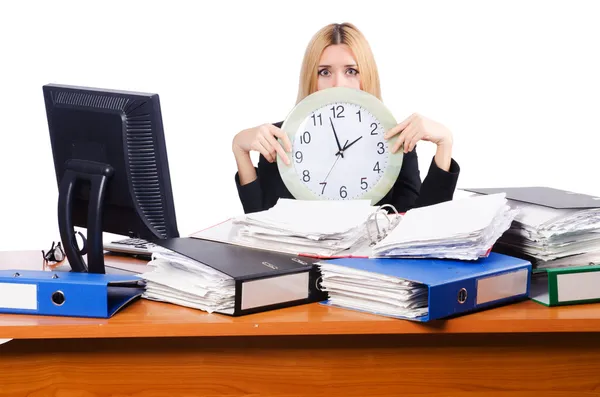 Woman under stree from too much work — Stock Photo, Image