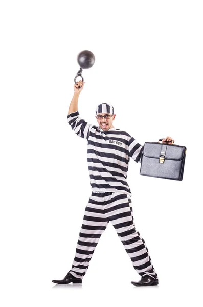 Convict criminal in striped uniform — Stock Photo, Image