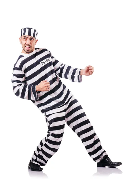 Convict criminal in striped uniform — Stock Photo, Image