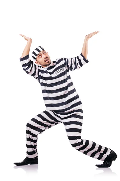 Convict criminal in striped uniform — Stock Photo, Image