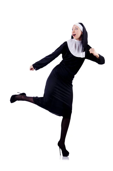 Nun isolated on the white background — Stock Photo, Image