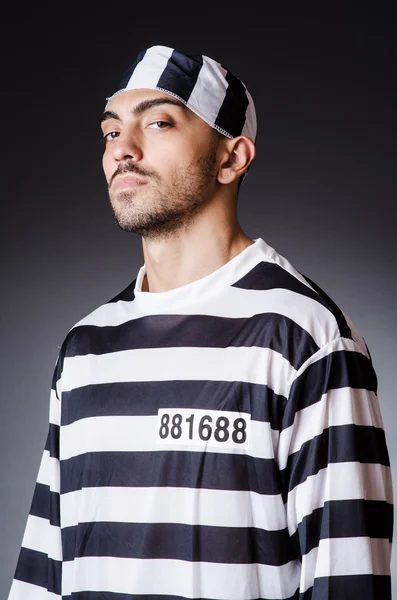 Condannato criminale in uniforme a strisce — Foto Stock
