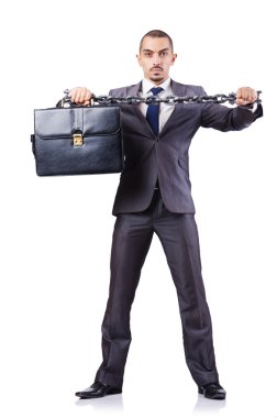 Beyaza prangalı bir iş adamı