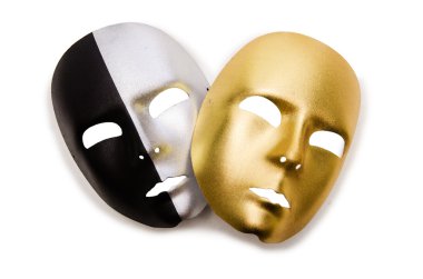Beyaz arka plan üzerinde izole parlak maskeleri