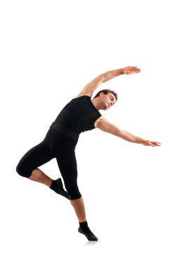 Beyaz arka plan üzerinde izole dansçı