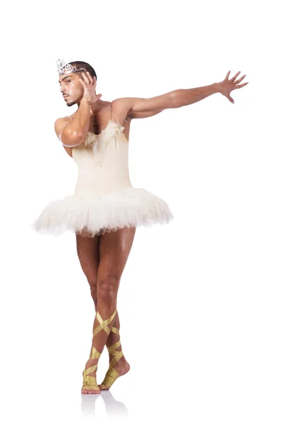 Мускулистый артист балета в смешной концепции — стоковое фото