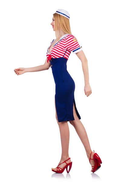Женщина в матросском костюме - морская концепция — стоковое фото