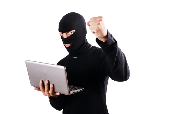 바라 클 라바를 입고 컴퓨터 해커 — 스톡 사진