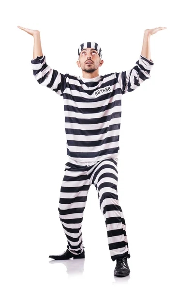 Convict criminal in striped uniform — Stock Photo, Image