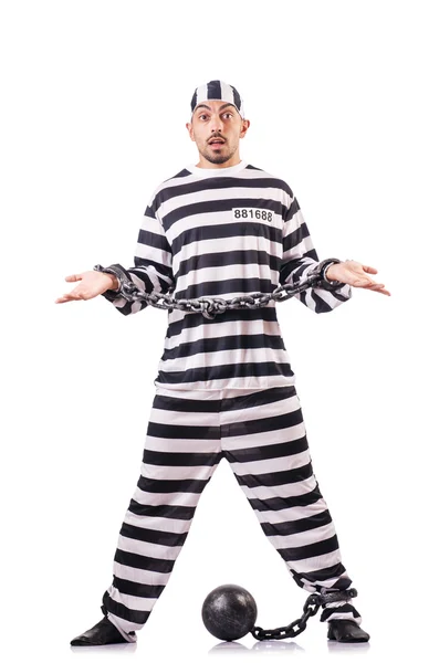 Convict criminal in striped uniform — Stock Photo, Image