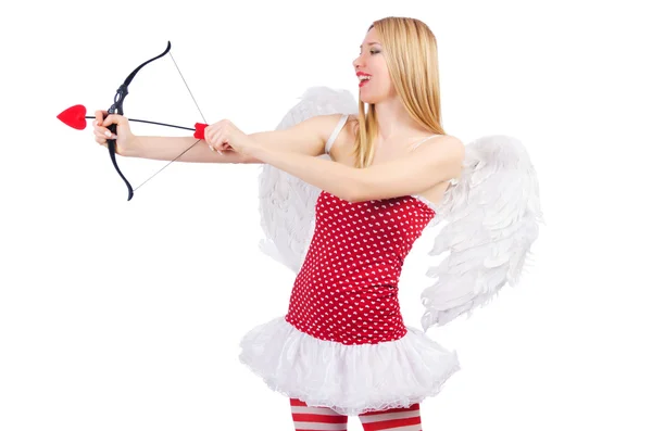 Woman with bow in valentine concept — Stock Photo, Image