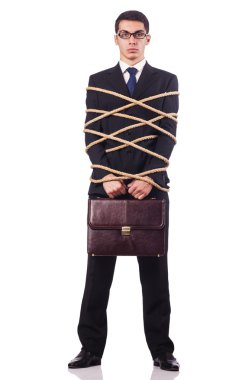 işadamı beyaz iple bağladı