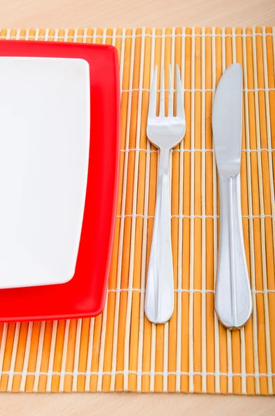 Table setting with knife and fork — Stock Photo, Image