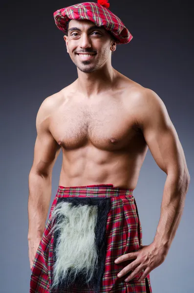 Konzept schottischer Traditionen mit Person im Kilt — Stockfoto