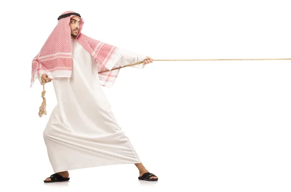 Arab man in tug of war concept — Stock Photo, Image