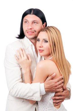 dans dans etmek beyaz izole çift