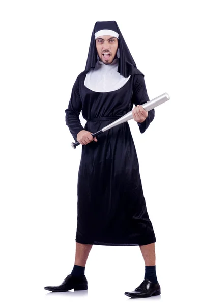 Monja masculina en divertido concepto religioso — Foto de Stock