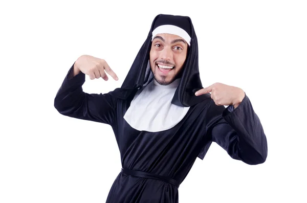 Mannelijke non in grappige religieuze concept — Stockfoto
