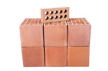 beyaz izole kil tuğla yığını