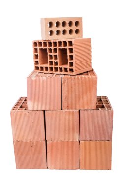 beyaz izole kil tuğla yığını