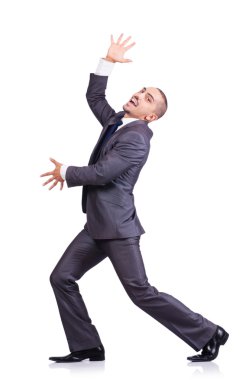 Dansçı iş adamı beyazlar içinde.