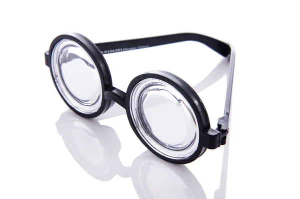 재미 있는 괴상 한 안경 흰색 절연 — 스톡 사진