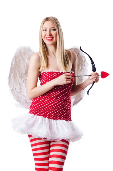 Woman with bow in valentine concept — Stock Photo, Image