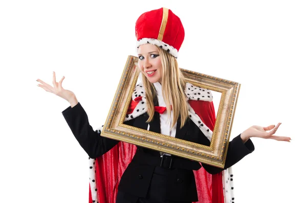 Woman queen in funny concept — Stock Photo, Image