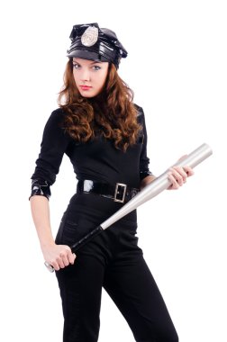 Beyazlar izole edilmiş yarasalı polis