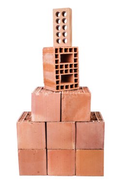 beyaz izole kil tuğla yığını