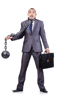 Beyaza prangalı bir iş adamı