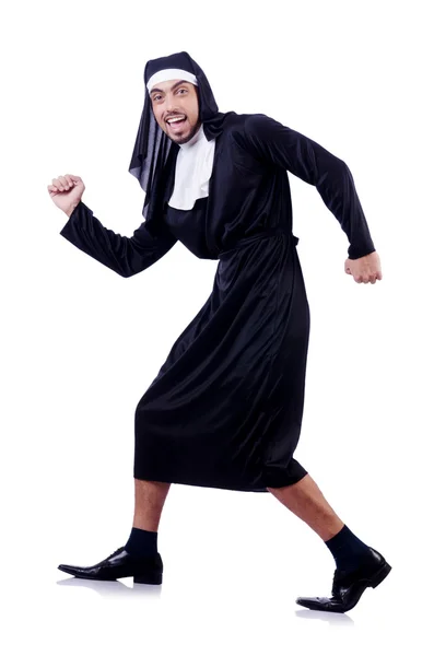 Monja masculina en divertido concepto religioso — Foto de Stock