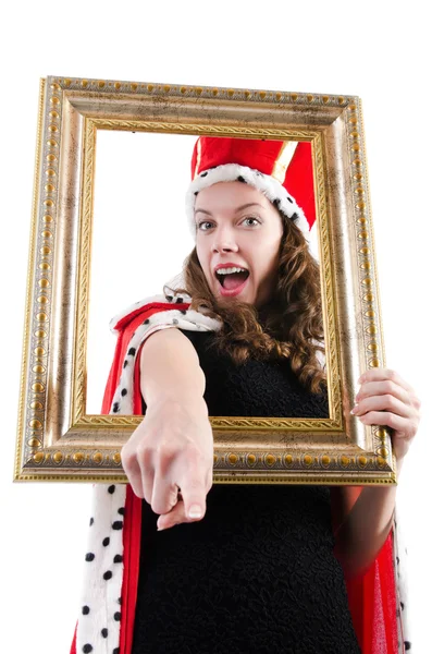 Woman queen in funny concept — Stock Photo, Image