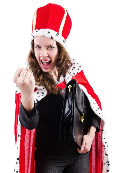 Woman queen in funny concept — Stock Photo, Image