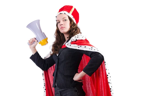 Woman queen in funny concept — Stock Photo, Image