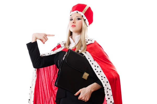 Woman queen in funny concept — Stock Photo, Image