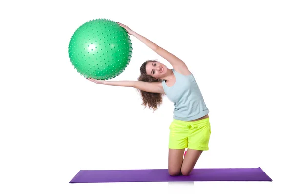 Sport concept with woman and ball — Stock Photo, Image